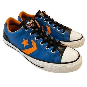 Converse CONS Star Player Blue & Orange Leather Unisex Sneakers Women's size 8